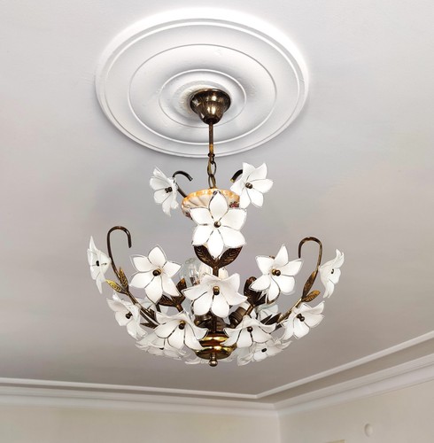 Lampadario vintage vetro di - lampadario,